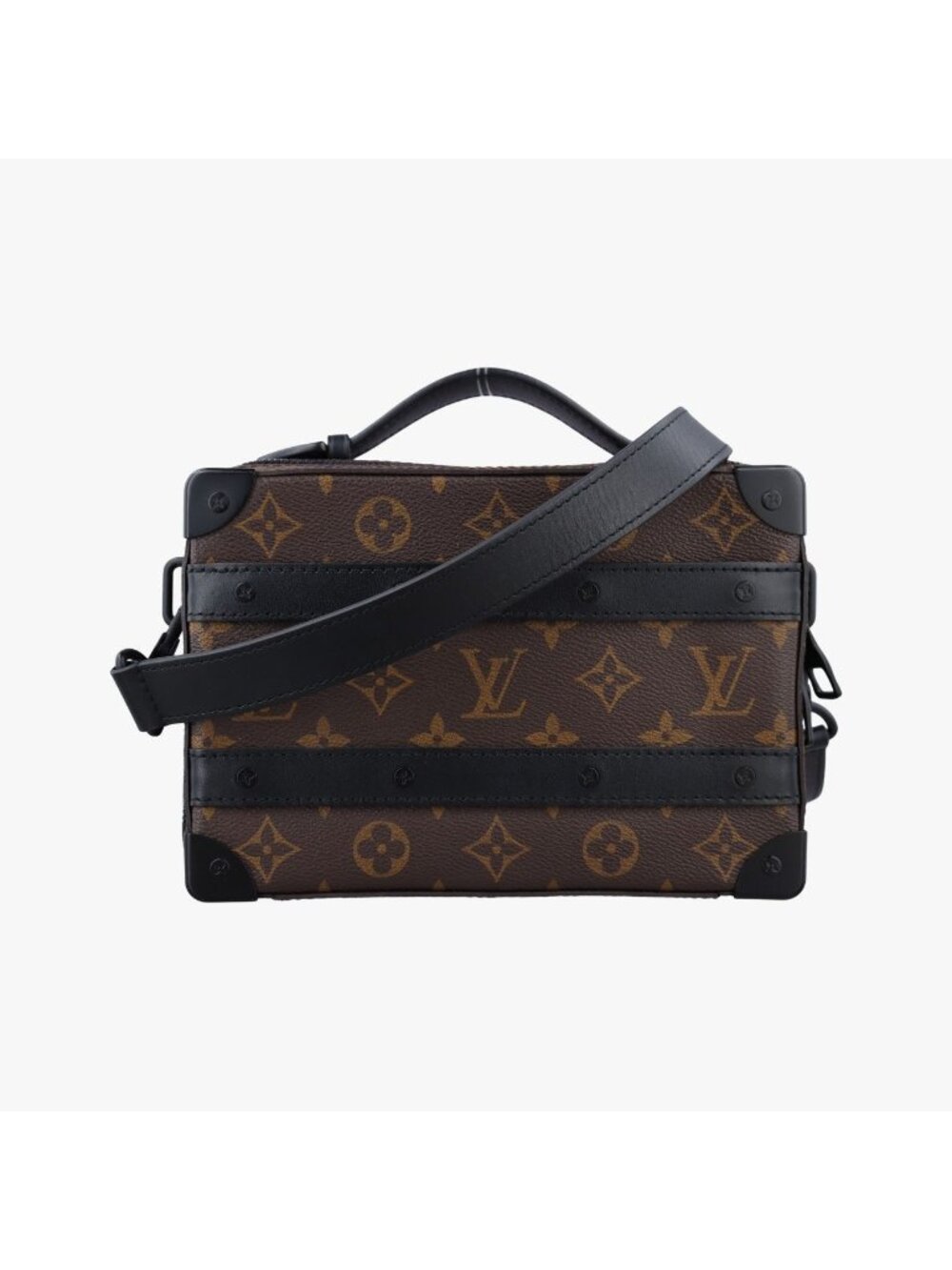 Louis Vuitton Handle Soft Trunk Monogram Brown Black Macassar Calfskin
